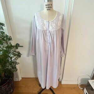 VERMONT COUNTRY STORE Cottagecore Lilac Lace and Embroidered Nightgown Size 1X